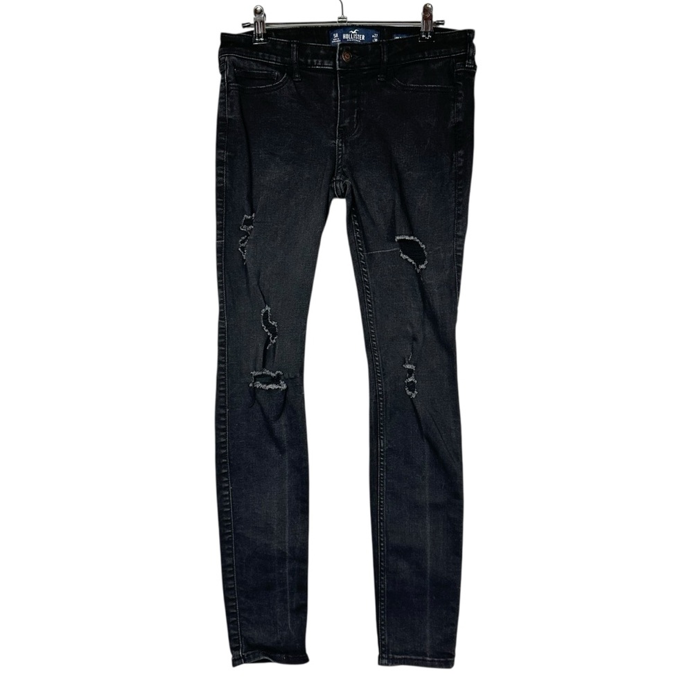 Hollister Black Distressed Skinny Jeans Size 27